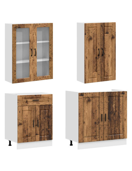 Unità Cucina PORTO 4 pcs Legno antico Legno ingegnerizzato