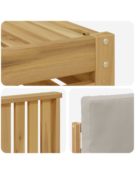 Set di divani da esterno 6 pcs Bianco e Grigio Chiaro