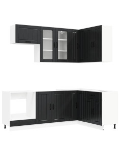 Unità Cucina LUCCA 8 pcs Nero Legno ingegnerizzato 2