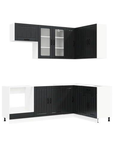 Unità Cucina LUCCA 8 pcs Nero Legno ingegnerizzato