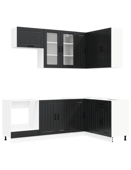 Unità Cucina LUCCA 8 pcs Nero Legno ingegnerizzato