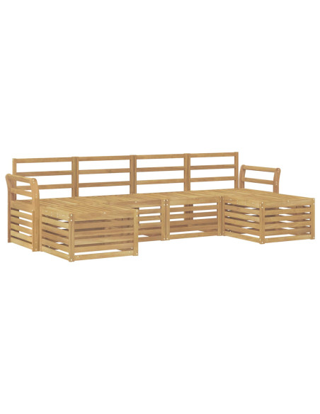 Set di divani da esterno 6 pcs Bianco 253 x 122,5 x 73 cm