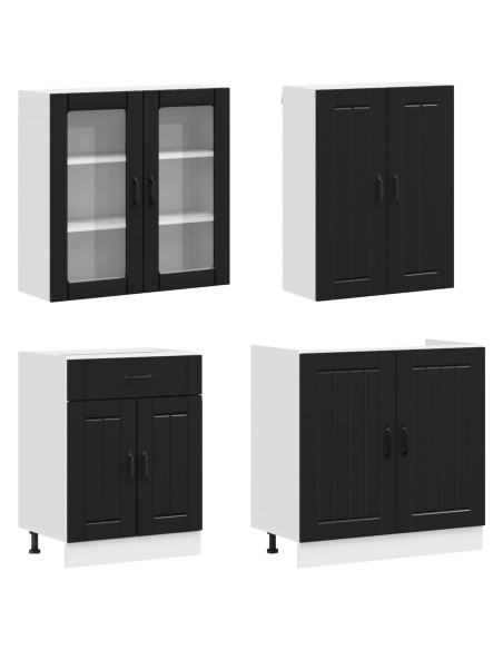 Unità Cucina LUCCA 8 pcs Nero Legno ingegnerizzato