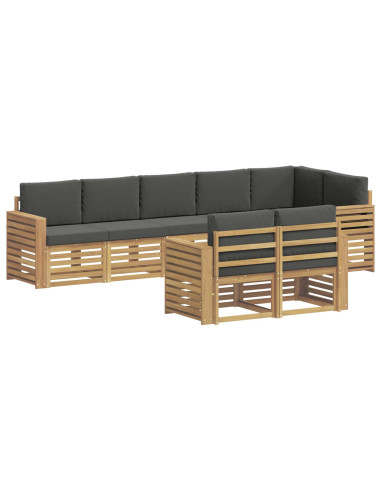Set di divani da esterno 8 pcs Bianco e Antracite