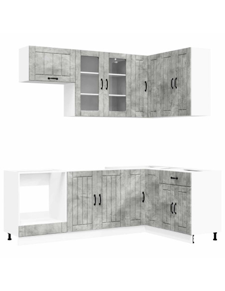 Unità Cucina LUCCA 8 pcs Grigio Cemento Legno ingegnerizzato