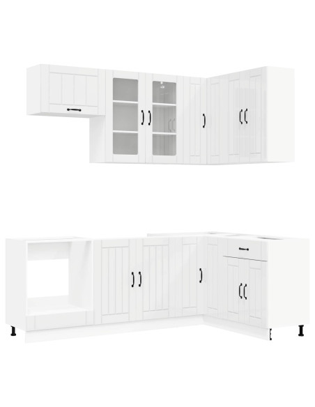 Unità Cucina LUCCA 8 pcs Bianco Lucido Legno ingegnerizzato