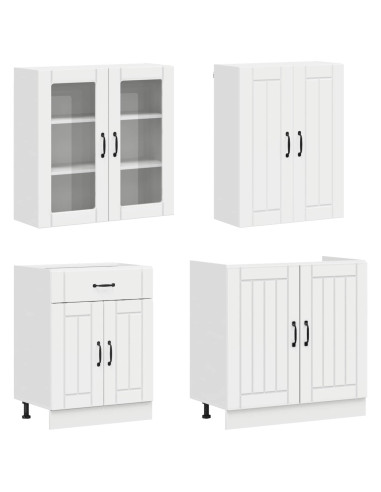 Unità Cucina LUCCA 8 pcs Bianco Lucido Legno ingegnerizzato