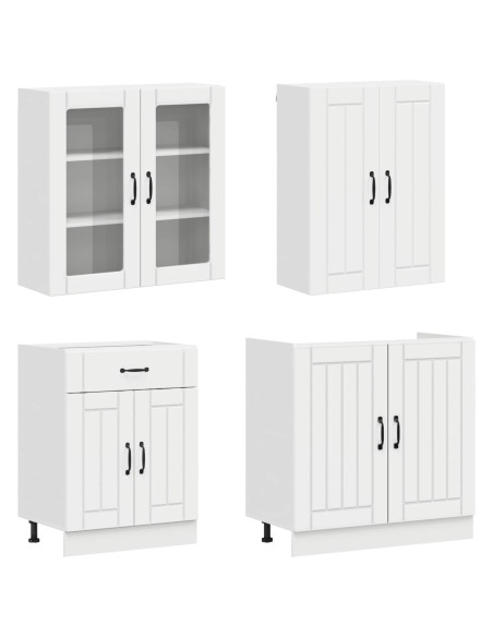 Unità Cucina LUCCA 8 pcs Bianco Lucido Legno ingegnerizzato