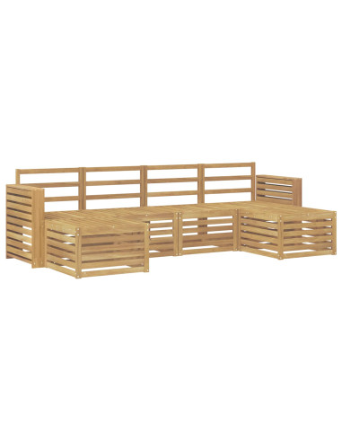 Set di divani da esterno 6 pcs Bianco 257 x 122,5 x 73 cm