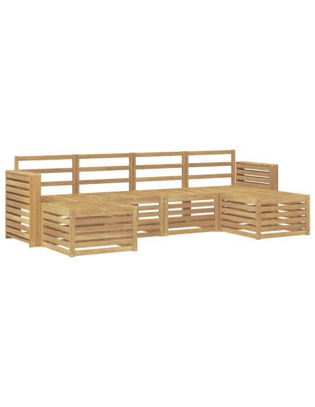 Set di divani da esterno 6 pcs Bianco 257 x 122,5 x 73 cm