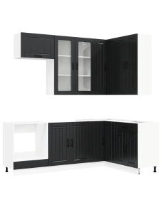 Unità Cucina LUCCA 8 pcs Nero Legno ingegnerizzato 2