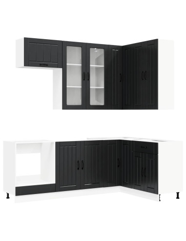 Unità Cucina LUCCA 8 pcs Nero Legno ingegnerizzato