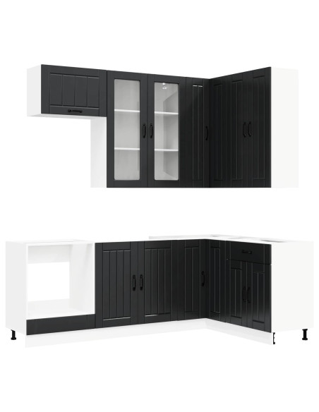 Unità Cucina LUCCA 8 pcs Nero Legno ingegnerizzato