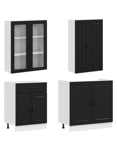 Unità Cucina LUCCA 8 pcs Nero Legno ingegnerizzato