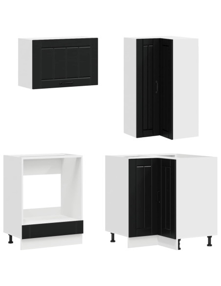 Unità Cucina LUCCA 8 pcs Nero Legno ingegnerizzato