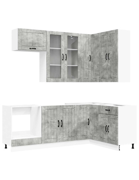 Unità Cucina LUCCA 8 pcs Grigio Cemento Legno ingegnerizzato