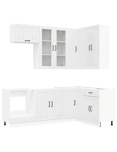 Unità Cucina LUCCA 8 pcs Bianco Lucido Legno ingegnerizzato