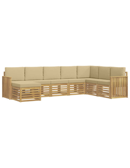 Set di divani da esterno 8 pcs Bianco e Beige