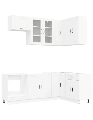 Unità Cucina PORTO 8 pcs Bianco Legno ingegnerizzato