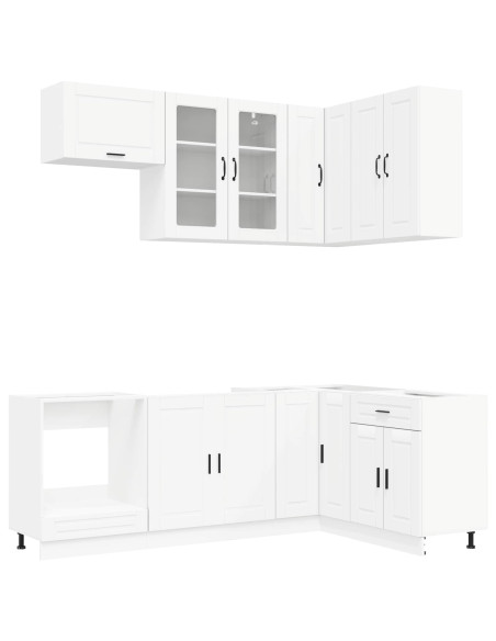 Unità Cucina PORTO 8 pcs Bianco Legno ingegnerizzato