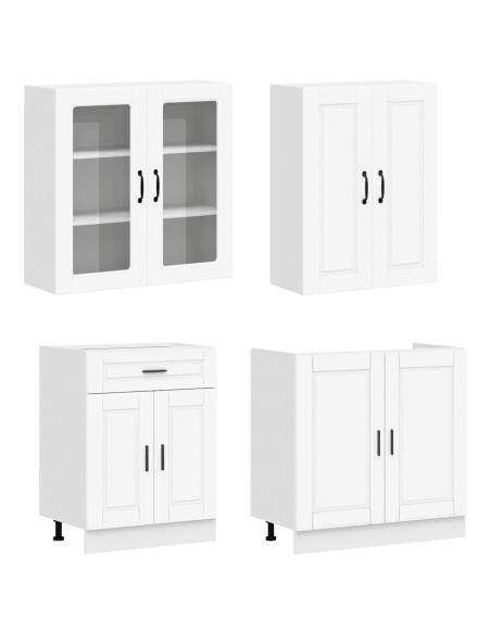 Unità Cucina PORTO 8 pcs Bianco Legno ingegnerizzato