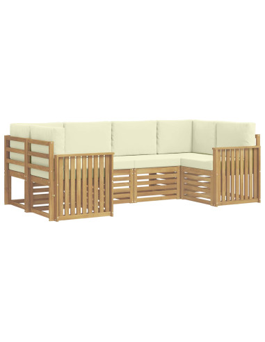 Set di divani da esterno 6 pcs Bianco e Crema