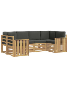 Set di divani da esterno 6 pcs Bianco e Antracite 2