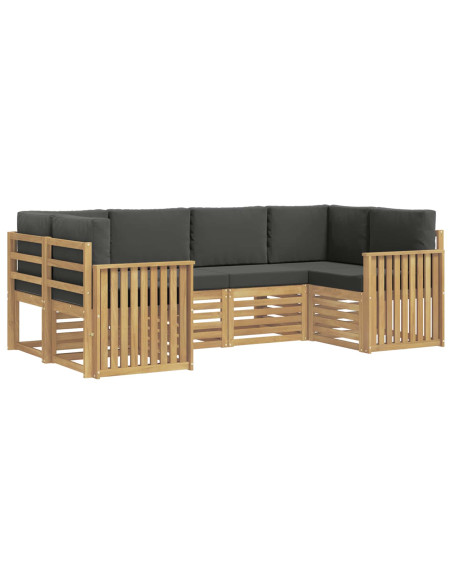 Set di divani da esterno 6 pcs Bianco e Antracite