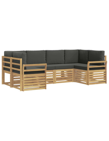 Set di divani da esterno 6 pcs Bianco e Antracite