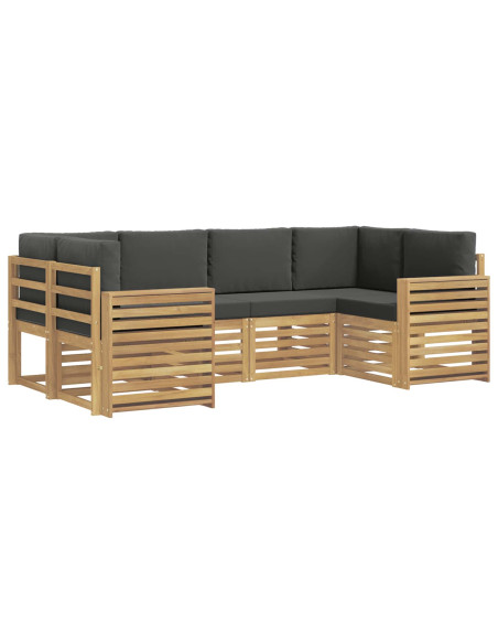 Set di divani da esterno 6 pcs Bianco e Antracite