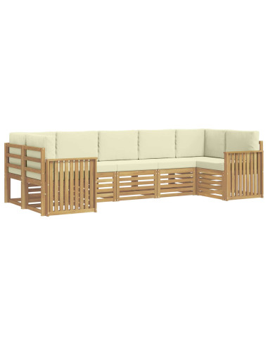Set di divani da esterno 7 pcs Bianco e Crema