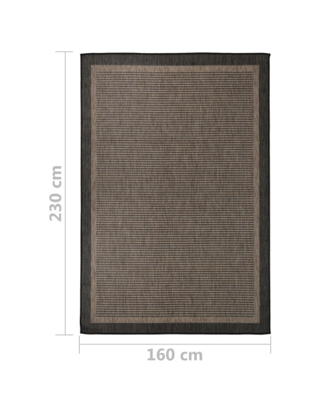 Tappeto da Esterni a Tessitura Piatta 160x230 cm Marrone Scuro