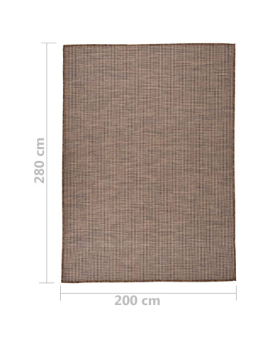 Tappeto da Esterni a Tessitura Piatta 200x280 cm Marrone
