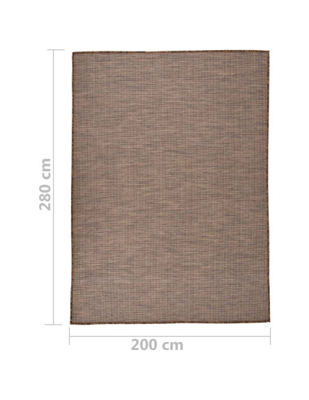 Tappeto da Esterni a Tessitura Piatta 200x280 cm Marrone