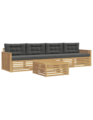 Set di divani da esterno 5 pcs Bianco e Antracite