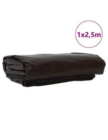 Telo 650g / m² Marrone 1 x 2,5 m Tela con rivestimento in PVC