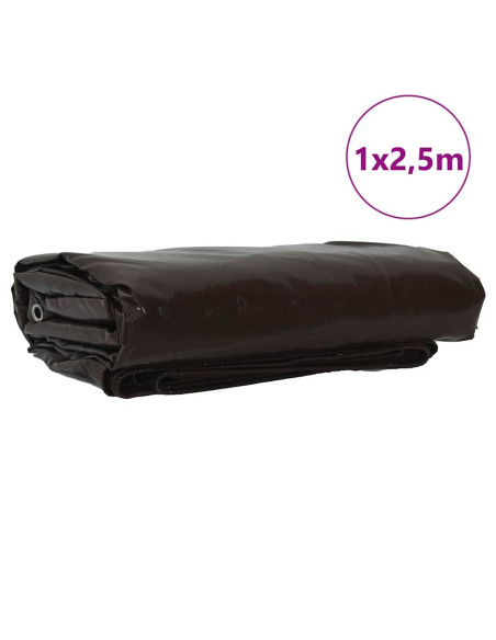 Telo 650g / m² Marrone 1 x 2,5 m Tela con rivestimento in PVC