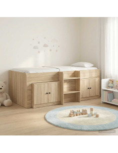Struttura Letto Loft con Mobile con porta 3 pz Rovere Sonoma