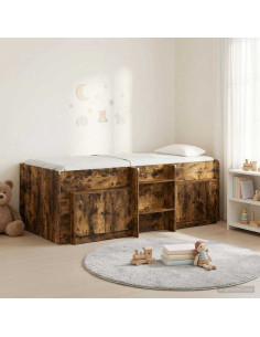 Struttura Letto Loft con Mobile con porta 3 pcs Rovere Fumo