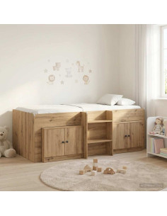 Struttura Letto Loft con Mobile 3 pcs Rovere Artigianale