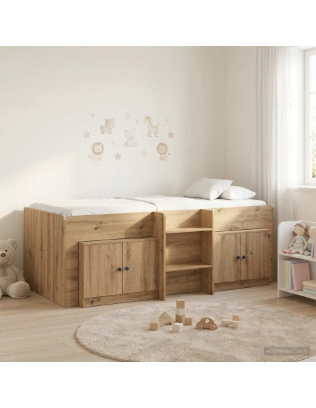 Struttura Letto Loft con Mobile 3 pcs Rovere Artigianale