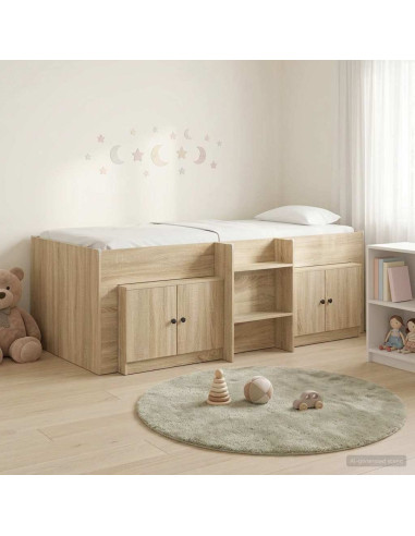 Struttura Letto Loft con Mobile con porta 3 pz Rovere Sonoma