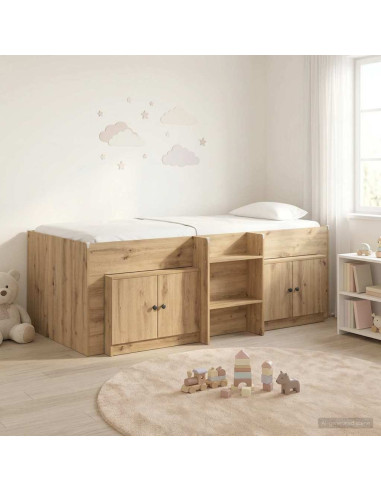 Struttura Letto Loft con Mobile 3 pz Rovere Artigianale
