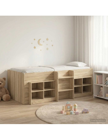 Struttura Letto Loft con Mobile 3 pz Rovere Sonoma