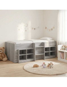 Struttura Letto Loft con Mobile 3 pz Sonoma grigio
