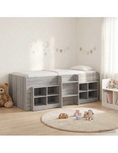 Struttura Letto Loft con Mobile 3 pz Sonoma grigio