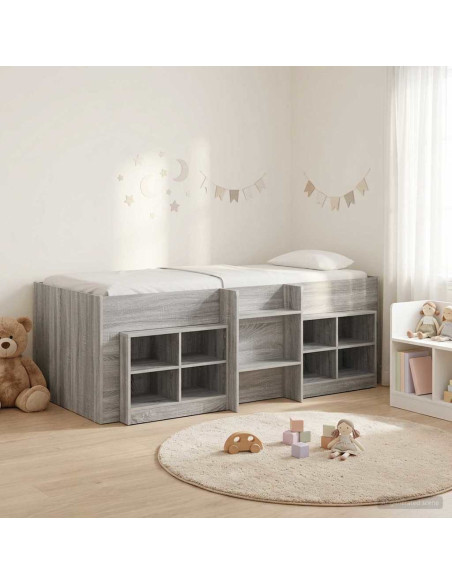 Struttura Letto Loft con Mobile 3 pz Sonoma grigio