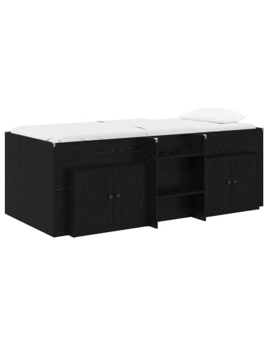Struttura Letto Loft con Mobile 3 pcs Nero Legno multistrato