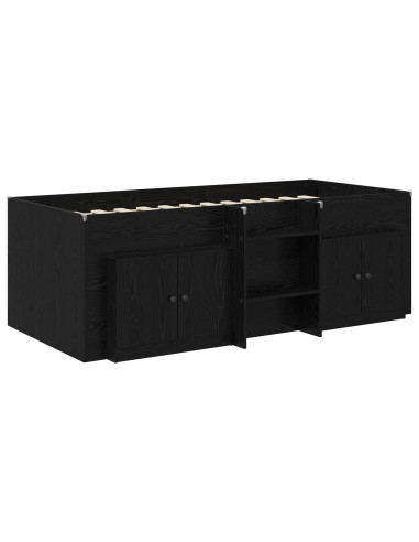 Struttura Letto Loft con Mobile 3 pcs Nero Legno multistrato