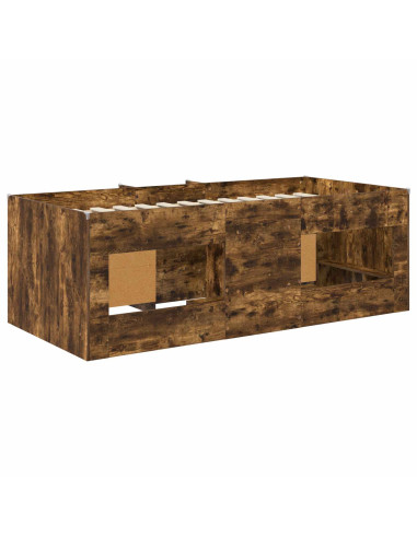 Struttura Letto Loft con Mobile con porta 3 pcs Rovere Fumo